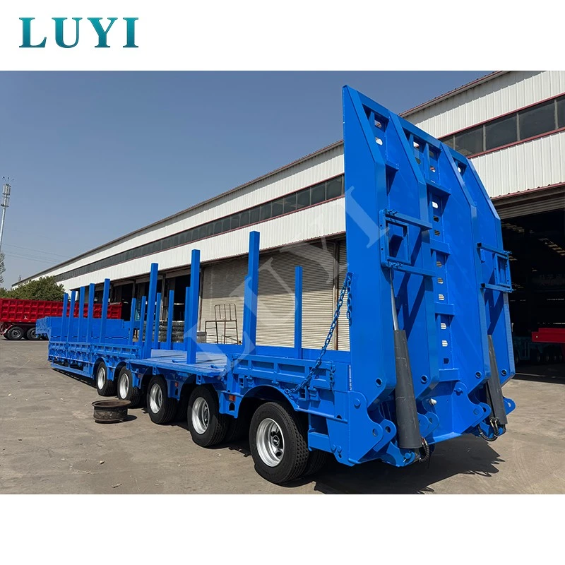 5-axle 60-ton Heavy-duty Low-bed Truck, Retractable Low-bed Semi-trailer suppliers